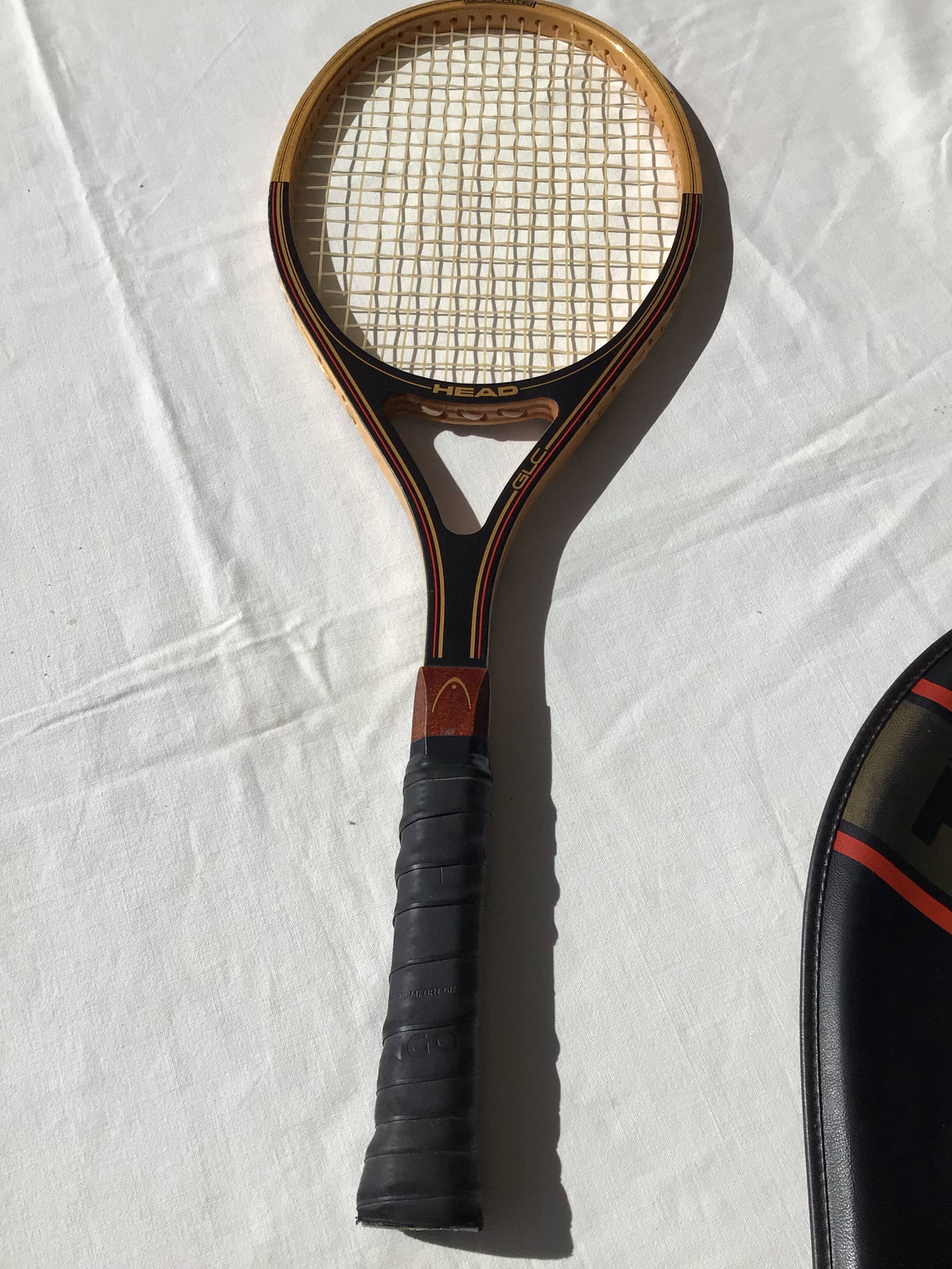 Head graphite vintage wooden racket
