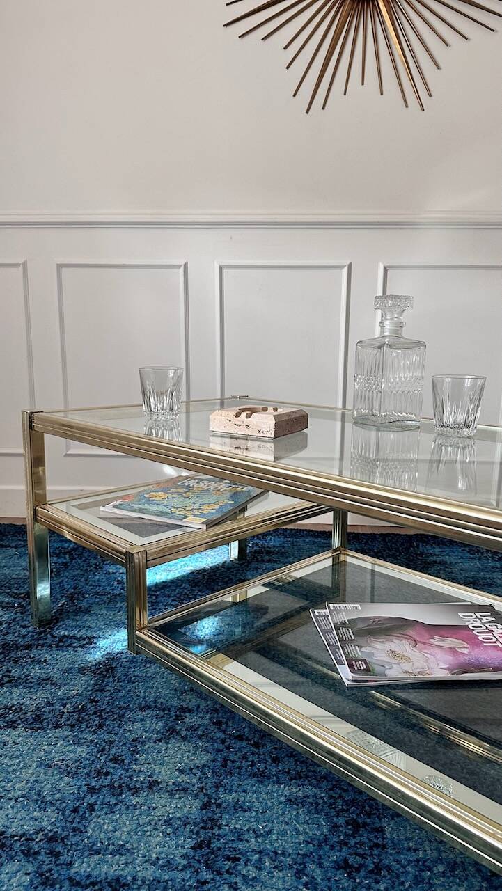 Vintage gold and silver coffee table