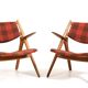 Early Pair CH-28 Oak Easychairs by Hans J. Wegner