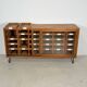 Vintage German Pine Sideboard / Sorting Cabinet with 24 Drawers & Glass Sli