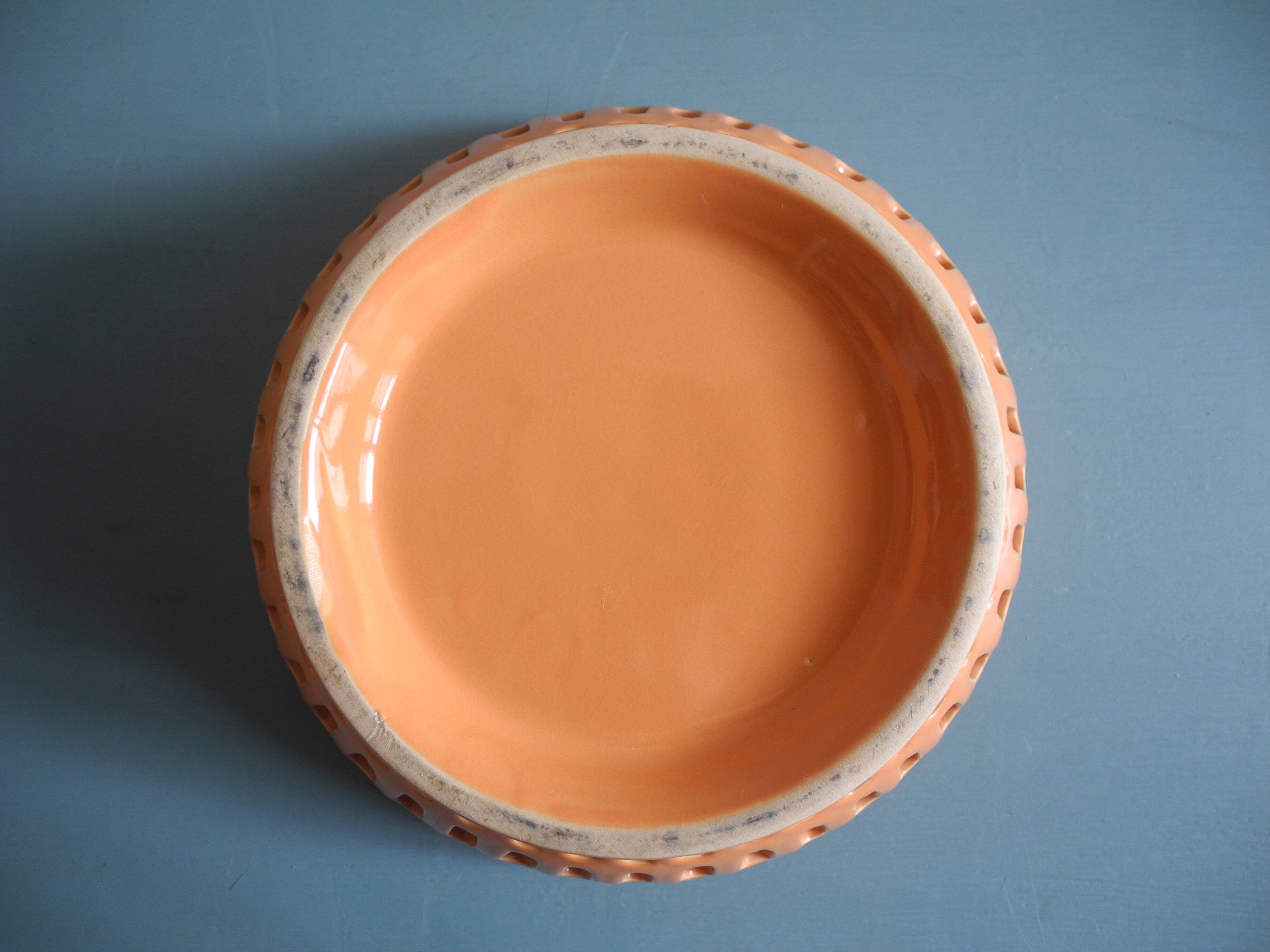 Old basket bowl earthenware vintage decorative earthenware basket