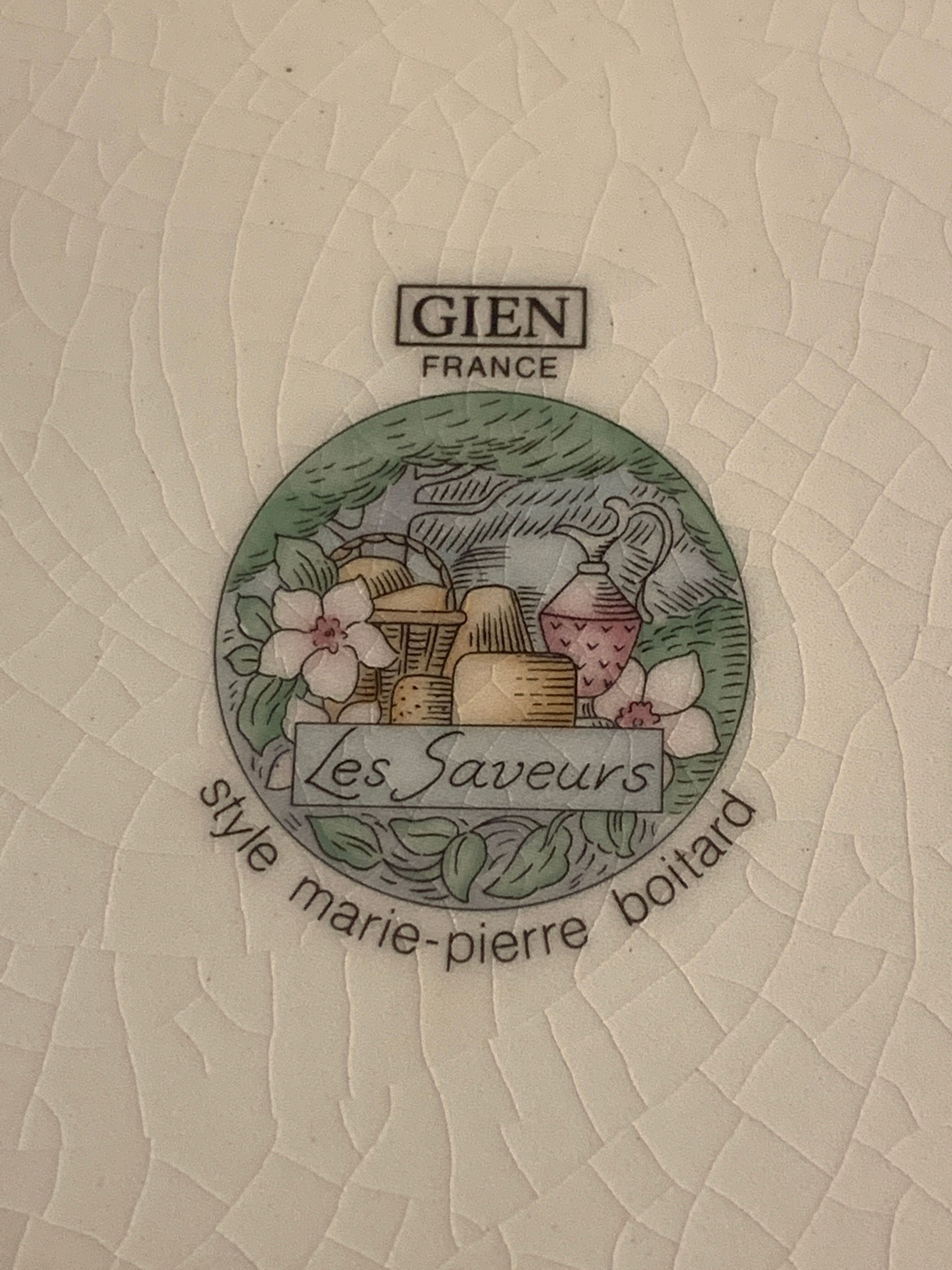 6 Gien cheese plates, Les Saveurs by Marie-Pierre Boitard