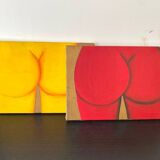 Original work Blandine Le roudier canvas red buttocks