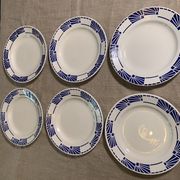 6 assiettes plates modèle dombasles sarreguemines france art déco