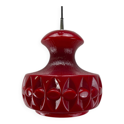 Suspension en verre rouge par Peill et Putzler 1960