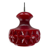 Red glass pendant by Peill and Putzler 1960