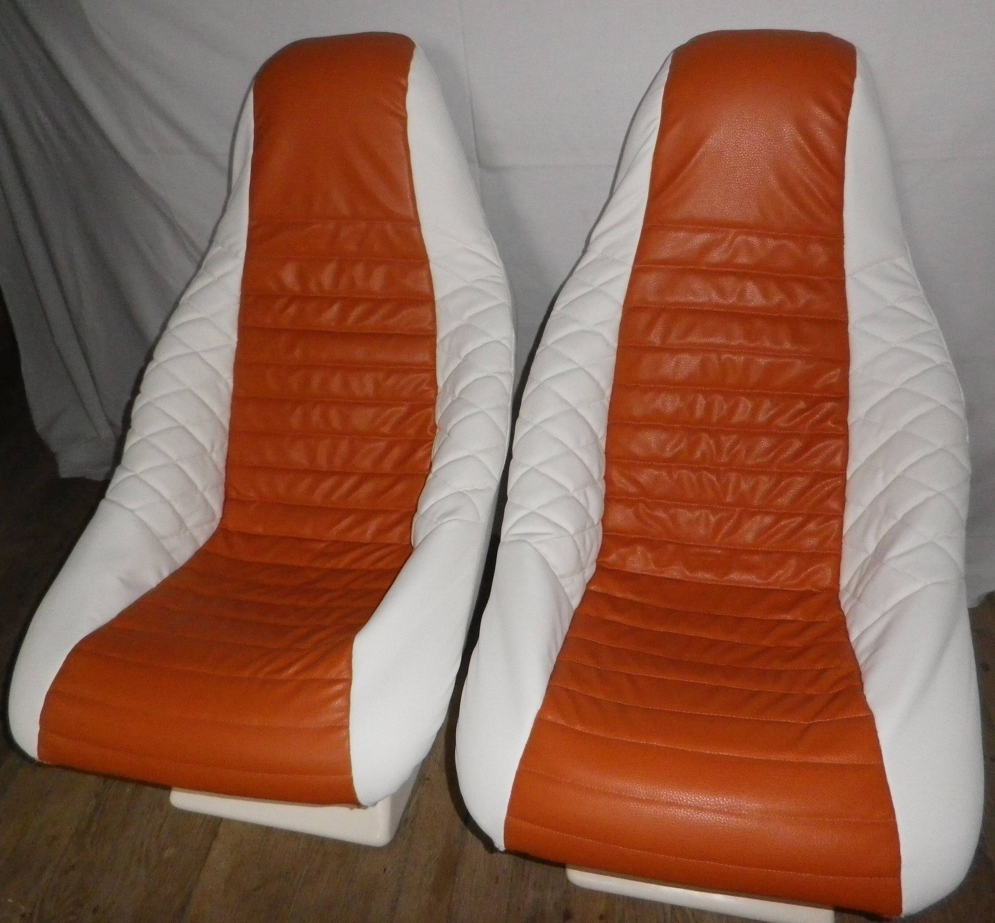 rare vintage bucket seat and footrest set