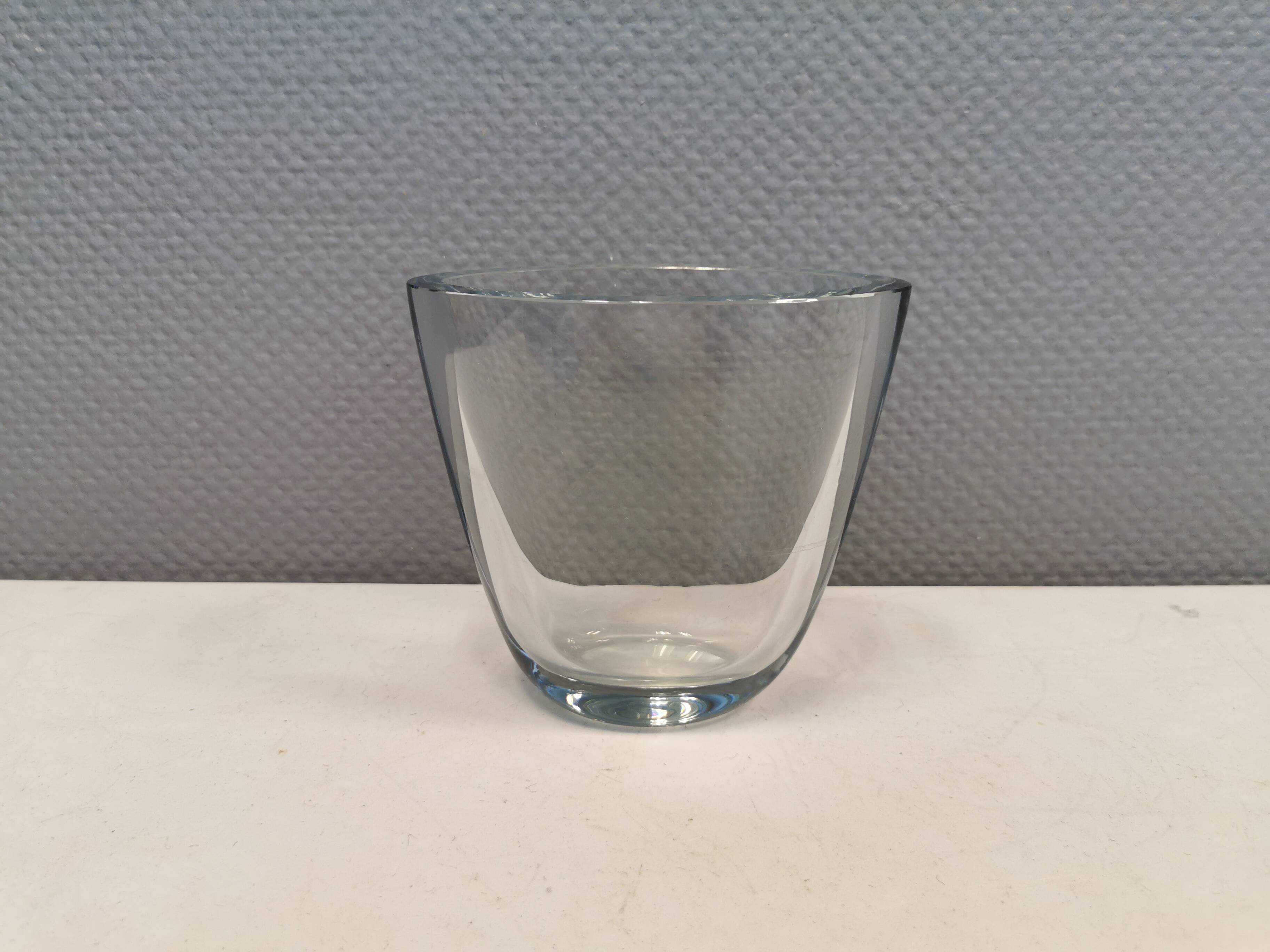 Large and heavy glass vase from Swedish Orrefors Glassworks.