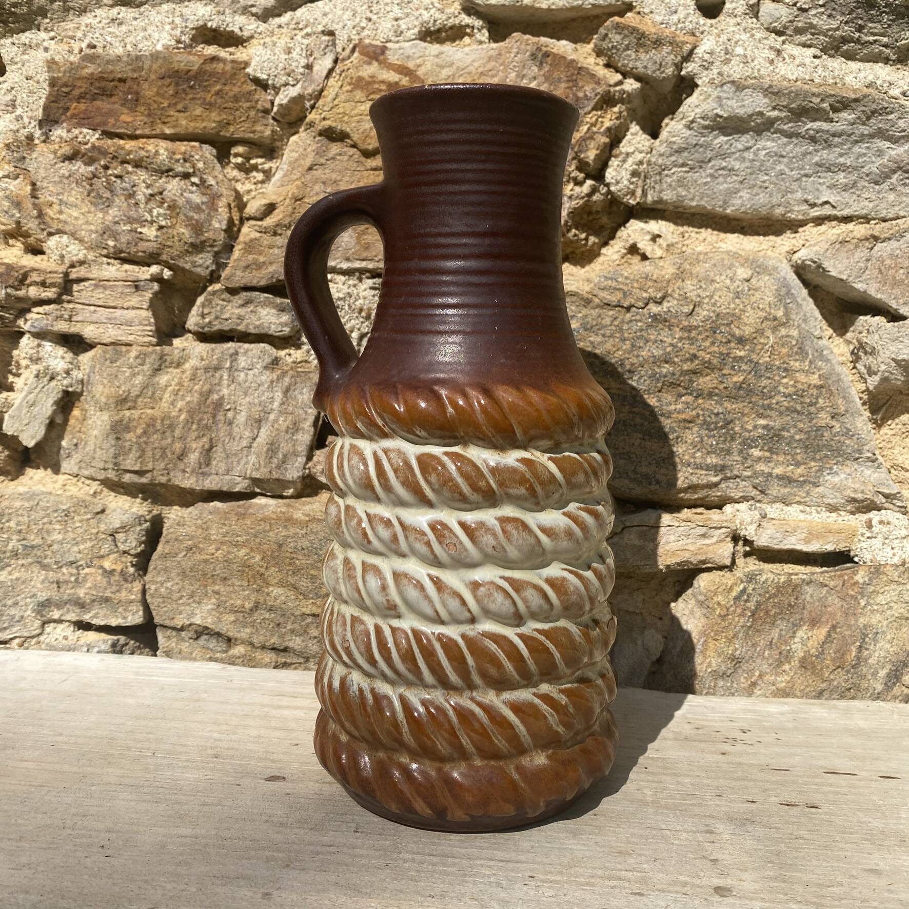Vase en céramique West Germany effet cordage