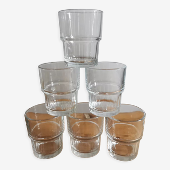 Service of 6 stackable glasses
