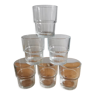 Service of 6 stackable glasses