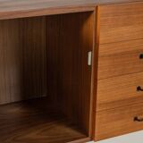 Teak veneer wall shelf, 1960s