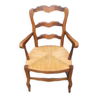 Fauteuil paillé ancien