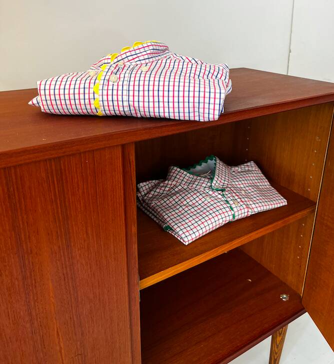 Buffet enfilade étroite scandiinave en teck