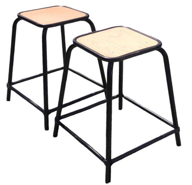 Pair of vintage industrial workshop stools