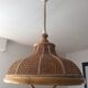 Vintage canning and rattan hagning lamp from the 1970s