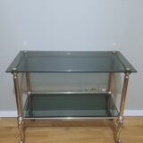 Art deco service in glass and brass.