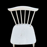 Series of 4 vintage solid wood chairs Scandinavian style