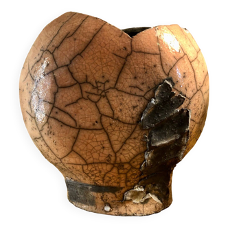 Raku heart ceramic