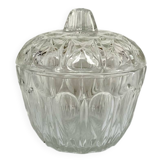 Sugar bowl in chiseled Reims glass