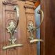 Entrance cloakroom in oak and brass 1900