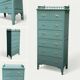 Old grey green high chest of drawers H160