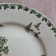Flat plate ironstone Saint-Amand – Model Denise – Green decoration