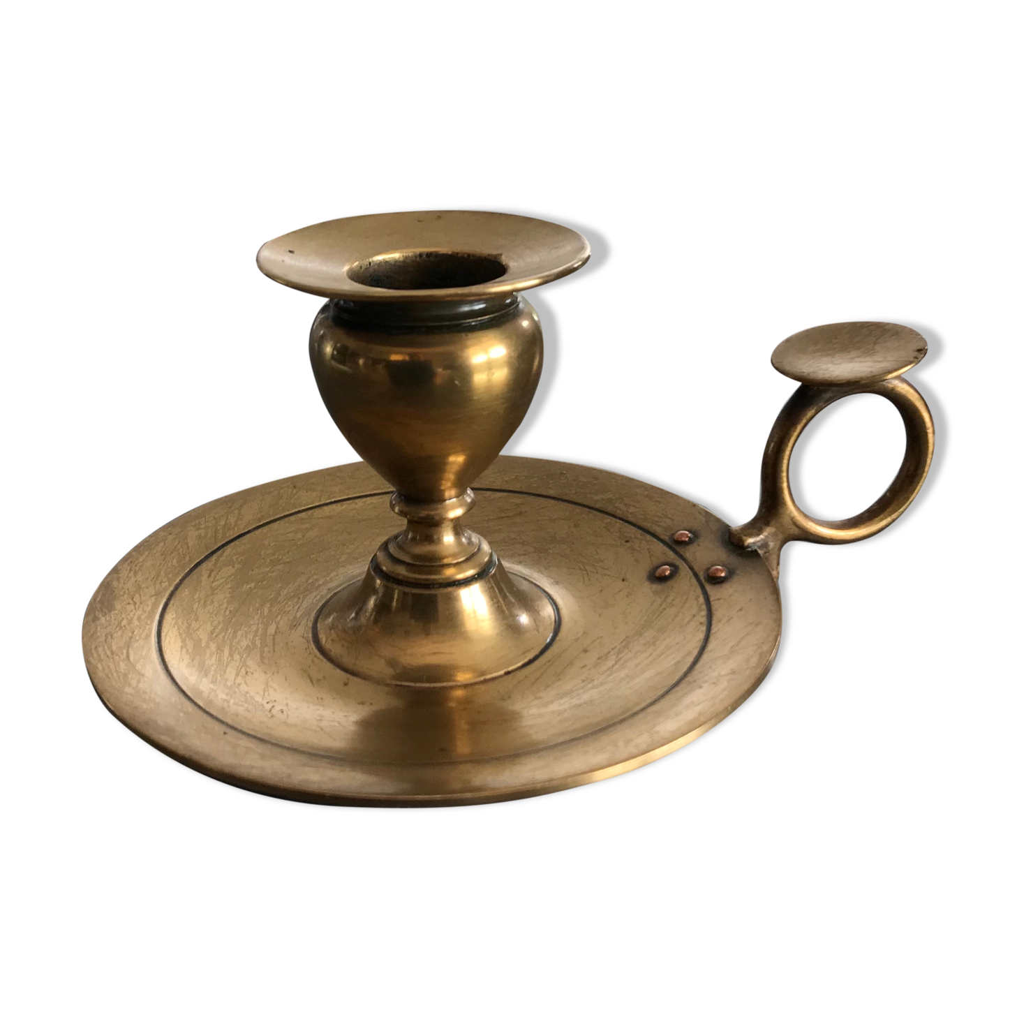Hand candlestick in massive brasse