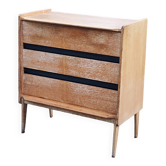 Vintage Gérard Guermonprez chest of drawers with 3 compass feet from the 50s