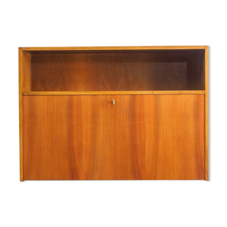 1950s walnut wall bureau, restored
