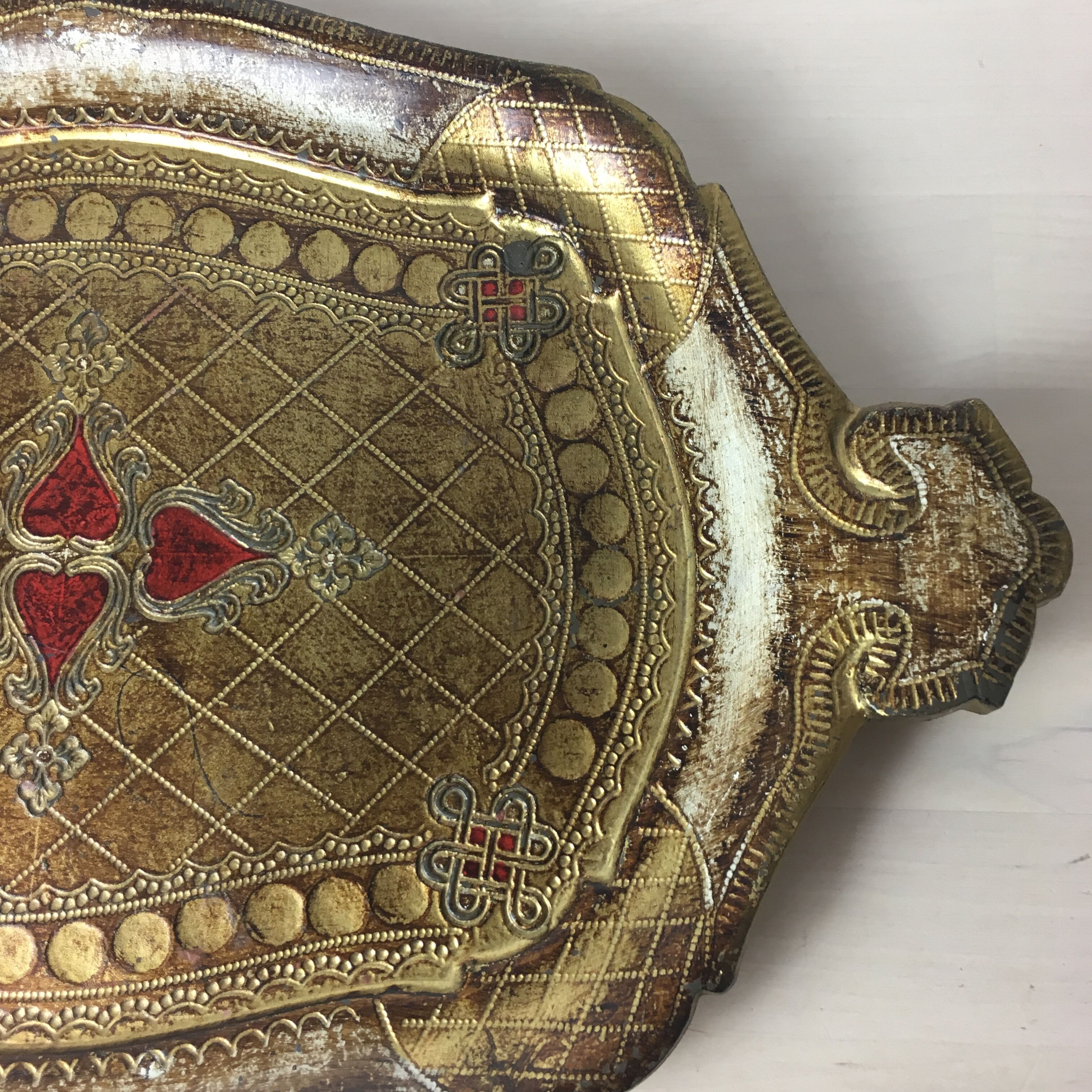 Florentine painted wooden tray