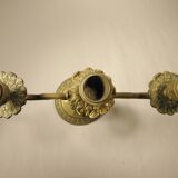 Three-light brass candlestick