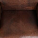 Set of 4 nicely finished dining chairs/side chairs with armrests made of cowhide leather