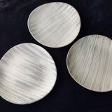 3 Niderviller ceramic dinner plates, Voile model