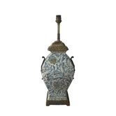 Pied de lampe chinois ancien en céramique émaillée