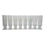 8 vintage Sèvres crystal champagne glasses, 1970s