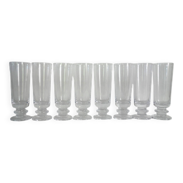 8 verres à champagne vintage en cristal de Sèvres, années 70