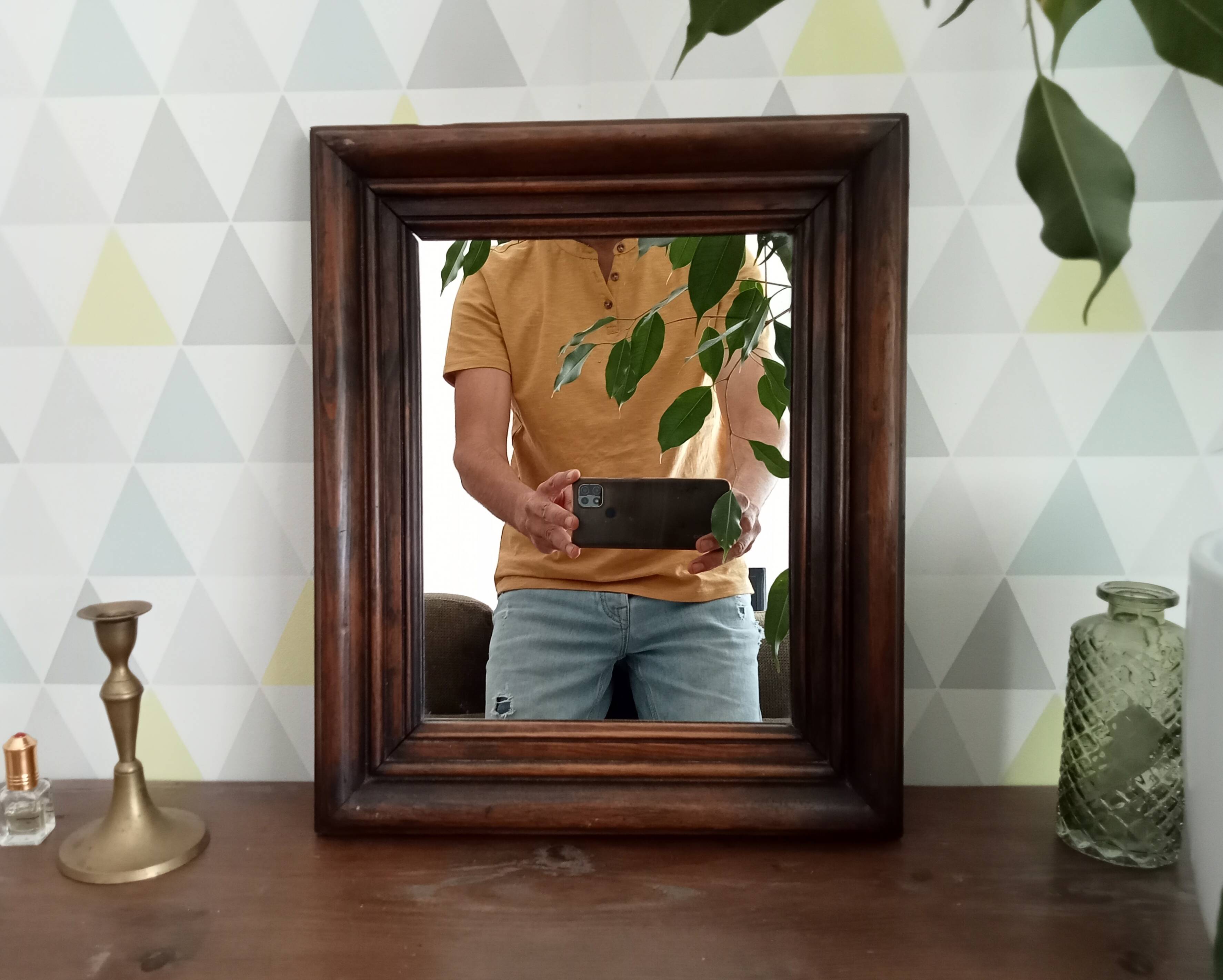 Antique wooden mirror
