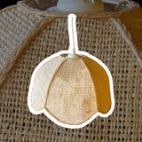 Vintage woven straw bell pendant light