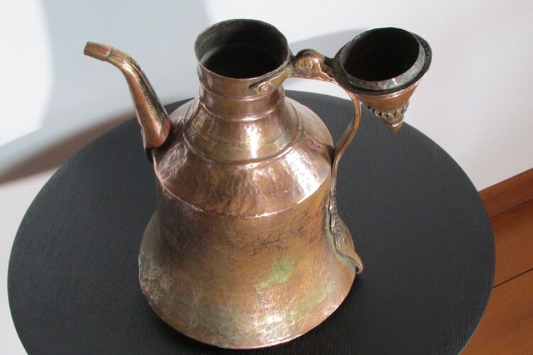 Copper and exotic bronze pitcher