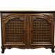 curved wooden buffet with double secret compartment in Louis XV style made of oak