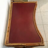 Bureau d'appoint rotin & cuir