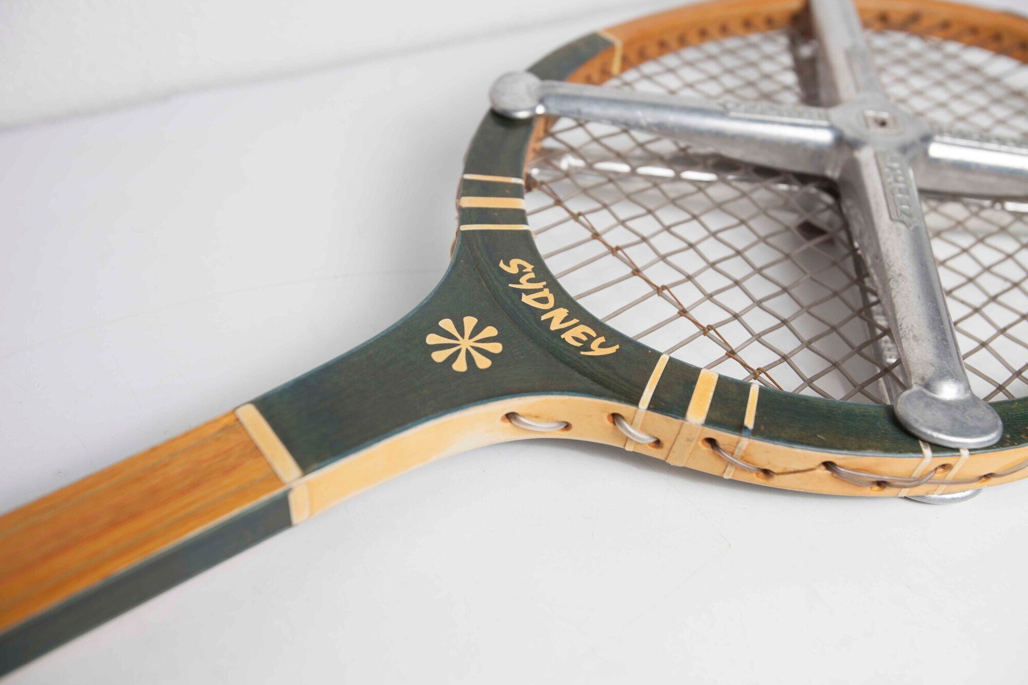 1960 Sydney tennis racket with metal tendor and cover