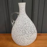 Vase pichet en forme de gourde 1940 moucheté gris sur fond blanc