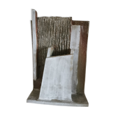 Vase architecture en grès brut