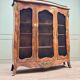 Bookcase Three Doors In Louis XV Style Marquetry XIX Eme Century