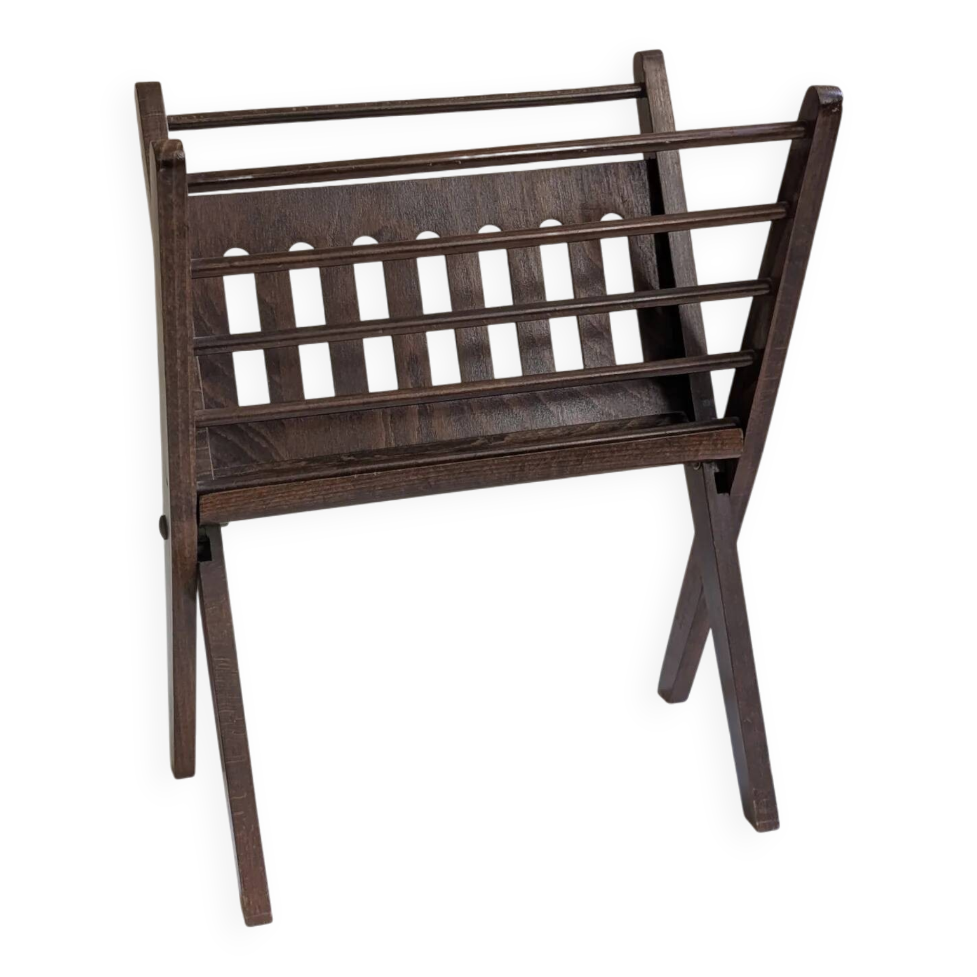 Wooden folding magazine rack
