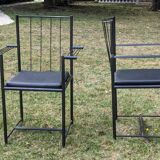 Duo of postmodern armchairs, vintage design from the 80s