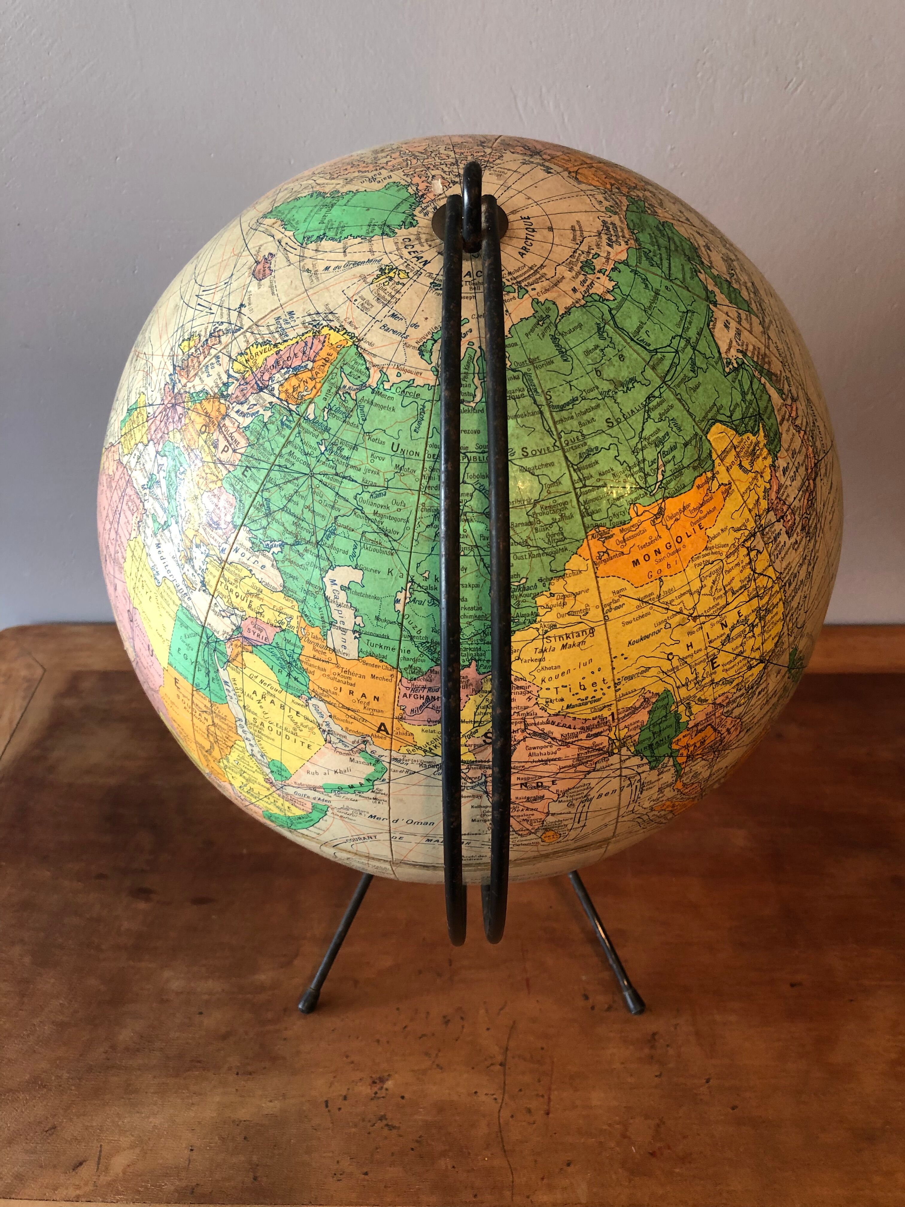 Globe, vintage world map