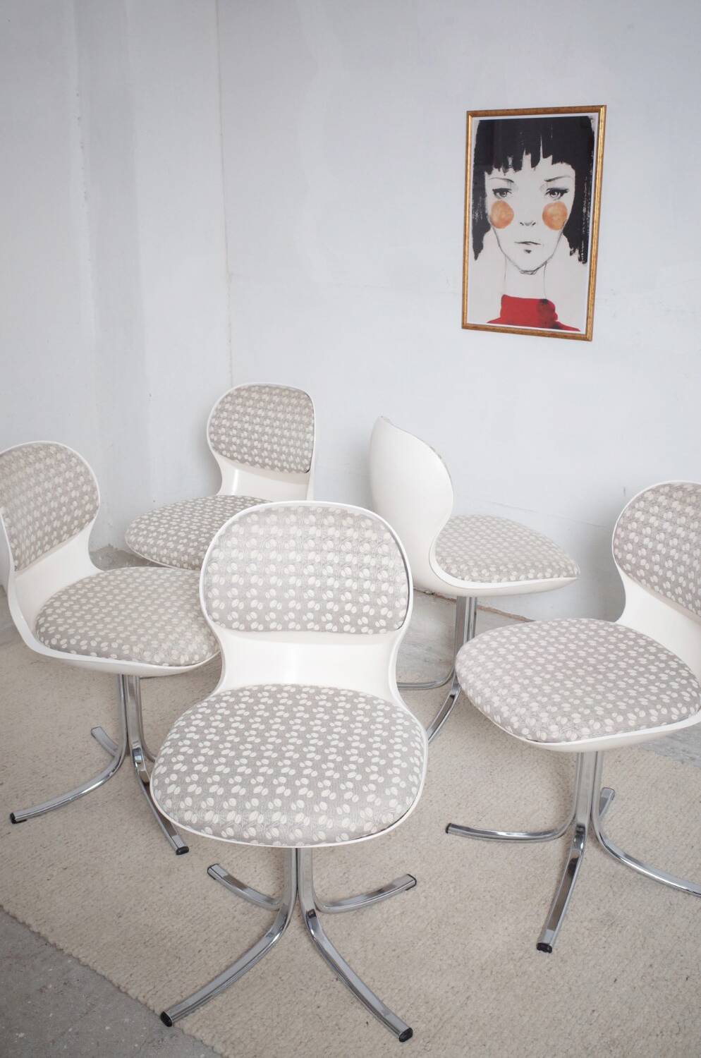 5 x chaises Giroflex 7105 Space Age